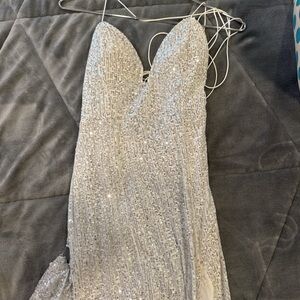 Silver Sequin Gown